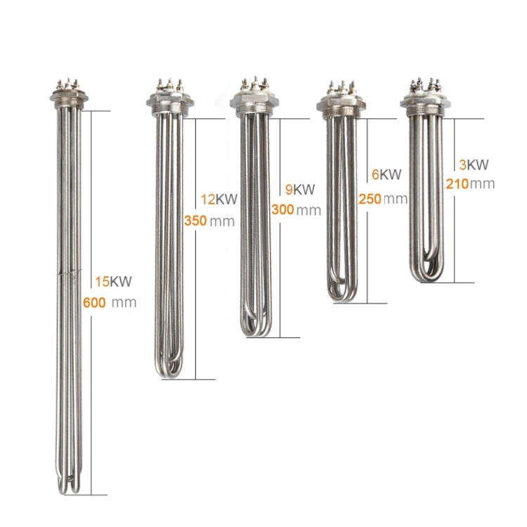3000W 380V High Temperature Industrial Electric Coil Water Immersion Electric Tubular Heating Element