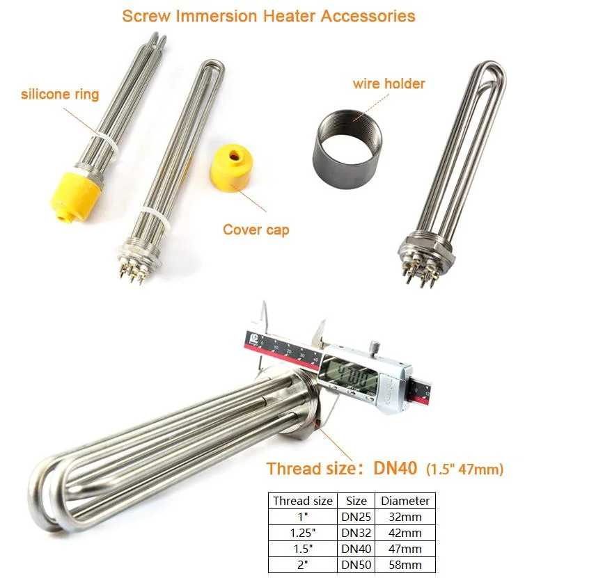 3000W 380V High Temperature Industrial Electric Coil Water Immersion Electric Tubular Heating Element