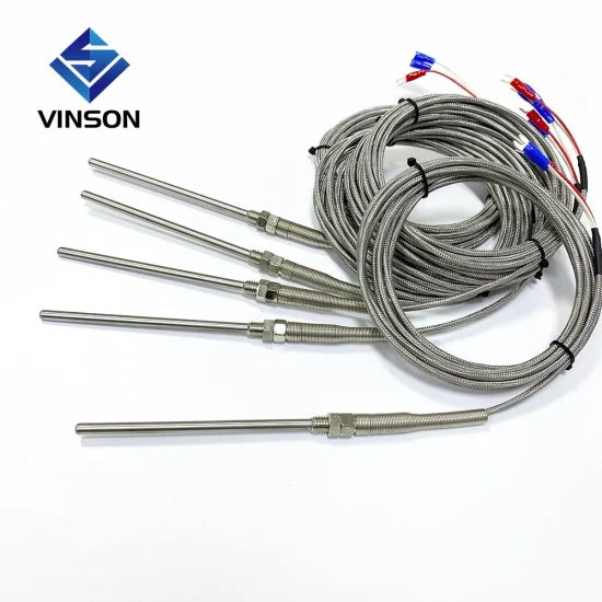Basic Customization K J PT100 Type 50mm 150mm 100mm 200mm Probe 1m 2m 3m 5m Lead Wire M8 Screw Thread Cable Thermocouple Oven Temperature Sensor